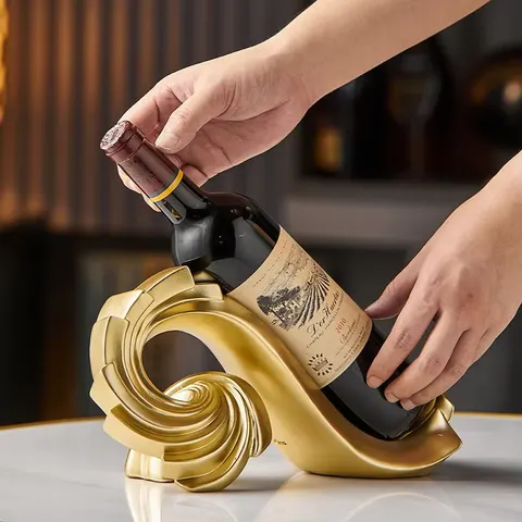 Creative Home Accessories Room Decor Wine Rack Collectible Figurines Interior Bar Miniatures for Crafts Desktop Ornaments