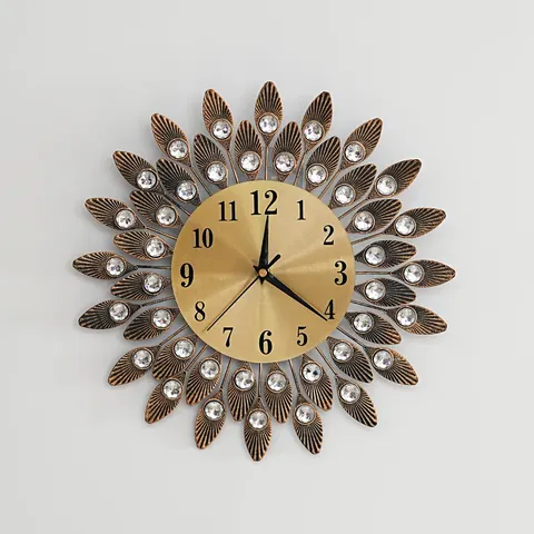 Creative Iron Wall Clock European Style Electronic Quartz Clock for Living Room Home Decoration Wholesale Silent Wall Clock