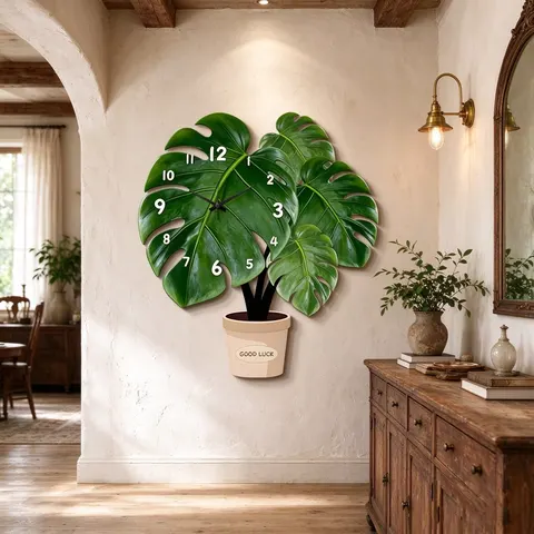 植物 单幅 装饰画 现代简约 餐厅背景墙挂画 挂钟