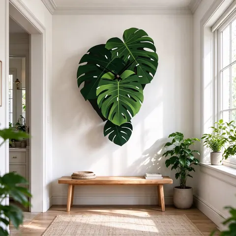 植物 单幅 装饰画 现代简约 餐厅背景墙挂画 挂钟