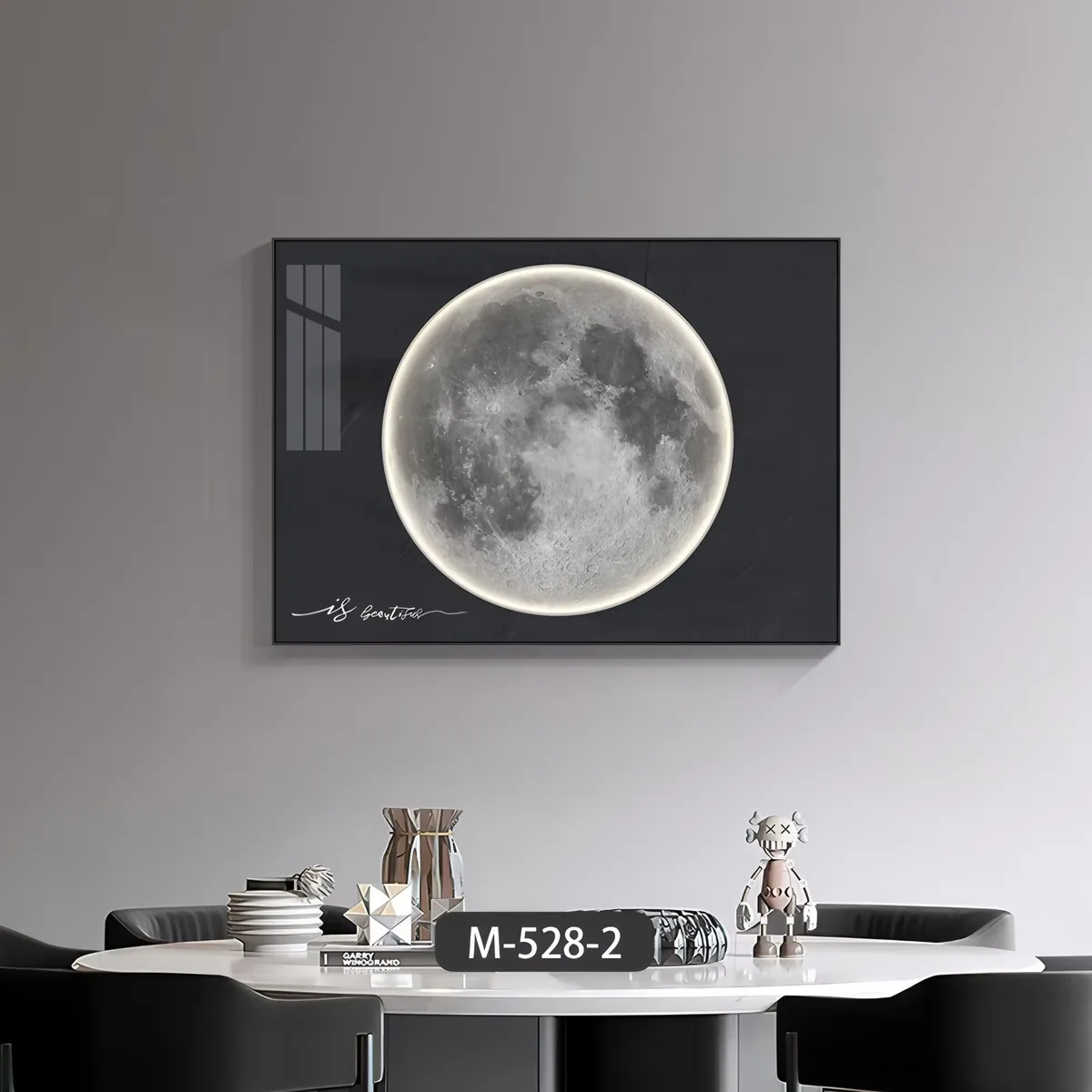 Creative Moon Electrical Box Cover Art Decor Painting Luxury Restaurant No Punching Required Push-pull Crystal Painting