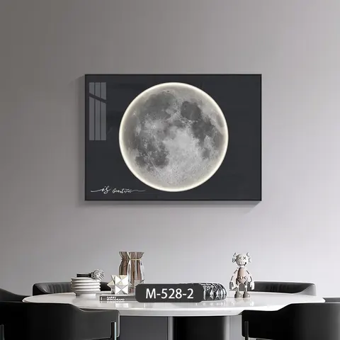 Creative Moon Electrical Box Cover Art Decor Painting Luxury Restaurant No Punching Required Push-pull Crystal Painting