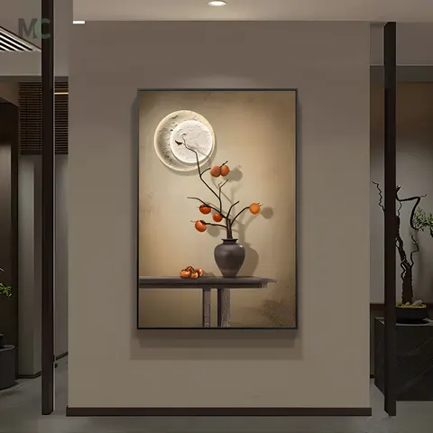 Creative Nordic Moon Shadow Wall Art Home Decor Painting Living Room Hallway Porch Crystal Porcelain Painting