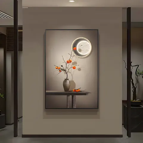 Creative Nordic Moon Shadow Wall Art Home Decor Painting Living Room Hallway Porch Crystal Porcelain Painting