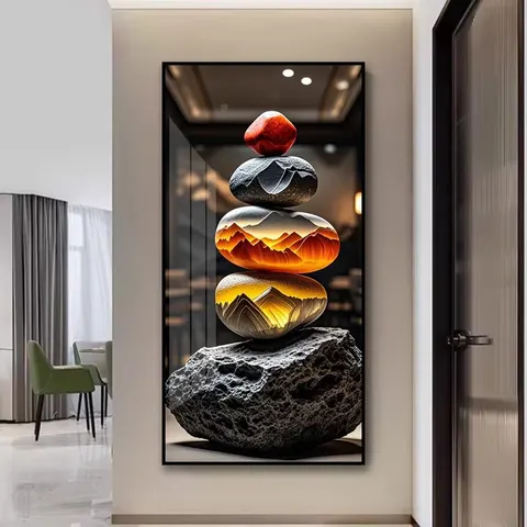 Creative Theme Office Corridor Background Wall Pebble Art Home Decor Painting Crystal Porcelain Mural