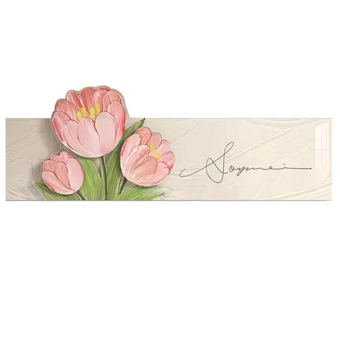 Creative Tulip Luxury Art Home Decor Painting Living Room Sofa Background Wall LED Glow Crystal Porcelain Painting