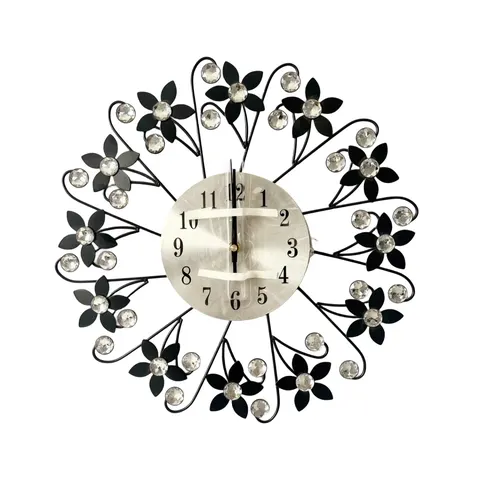 Creativity 38cm Ironwork Metal Clocks and Watches Living Room Home Art Decoration Mute With Clock