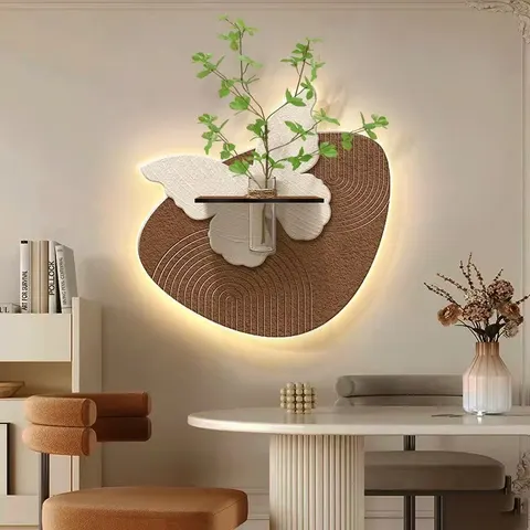 Creativity Butterfly Art Home Furnishings Decorative Painting Restaurant Background Wall Sandstone LED Decor Painting