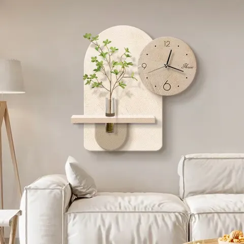 Creativity Clock Hydroponics Houseplants Living Room Art Decor Paintings Picture of Nine Fishes Moon Glowed LED Painting