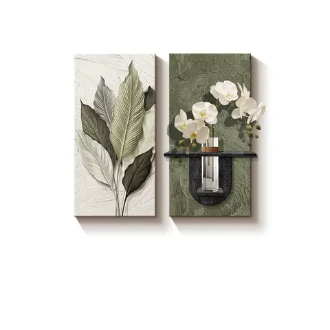 植物 单幅 装饰画 现代简约 客厅背景墙挂画 砂岩浮雕