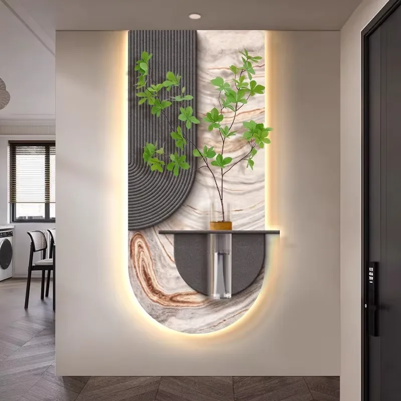 植物 单幅 装饰画 现代简约 客厅背景墙挂画 LED带灯画