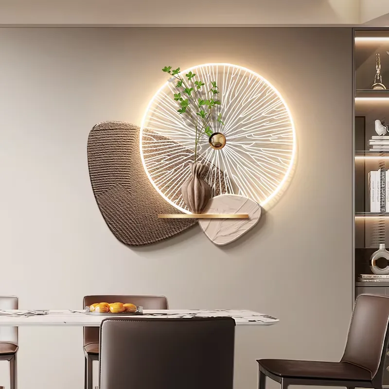 Creativity Green Plants Sandstone Art Home Decor Painting UV Engraving Acrylic LED Decor Painting