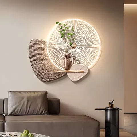 Creativity Green Plants Sandstone Art Home Decor Painting UV Engraving Acrylic LED Decor Painting
