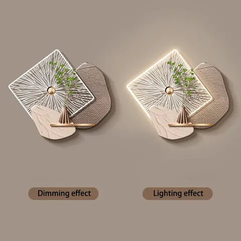 Creativity Green Plants Sandstone Art Home Decor Painting UV Engraving Acrylic LED Decor Painting