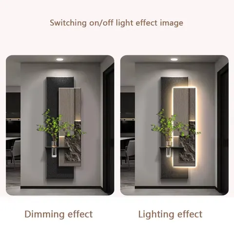 Creativity Hydroponic Green Plants Art Decor Painting Living Room Corridor Background Wall LED Glow Sandstone Painting