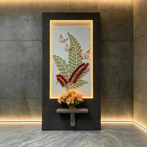 Creativity Hydroponics Green Plants Art Decorative Painting 3D Three-dimensional Sandstone LED Decorative Painting