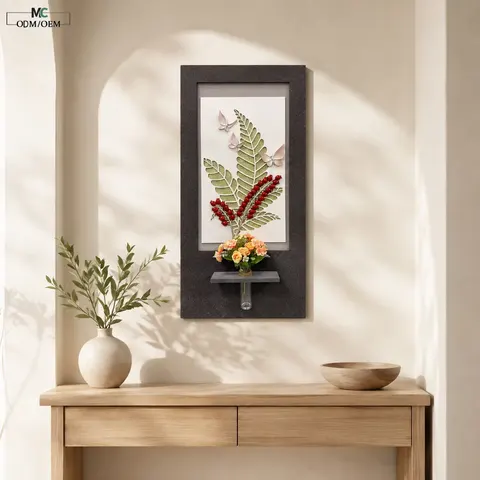 Creativity Hydroponics Green Plants Art Decorative Painting 3D Three-dimensional Sandstone LED Decorative Painting