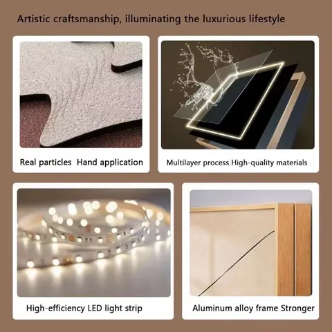 Creativity Hydroponics Green Plants Art Decorative Painting 3D Three-dimensional Sandstone LED Decorative Painting