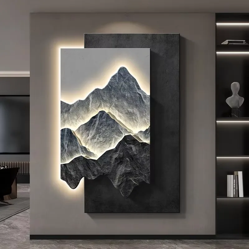 Creativity Landscape Corridor Background Wall Shine LED Decor Paintings UV Print Art Decor Hanging Paintings