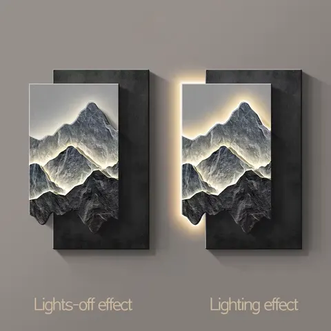 Creativity Landscape Corridor Background Wall Shine LED Decor Paintings UV Print Art Decor Hanging Paintings