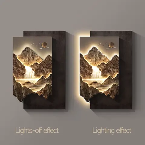 Creativity Landscape Corridor Background Wall Shine LED Decor Paintings UV Print Art Decor Hanging Paintings