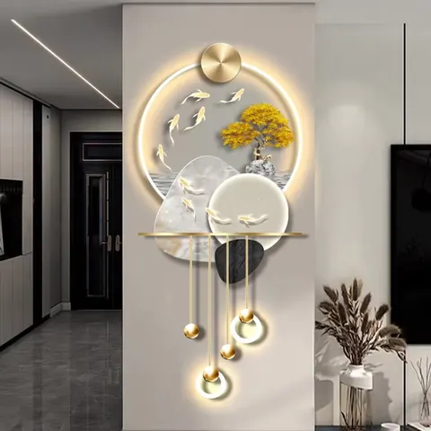 抽象 单幅 装饰画 现代简约 玄关背景墙挂画 LED带灯画