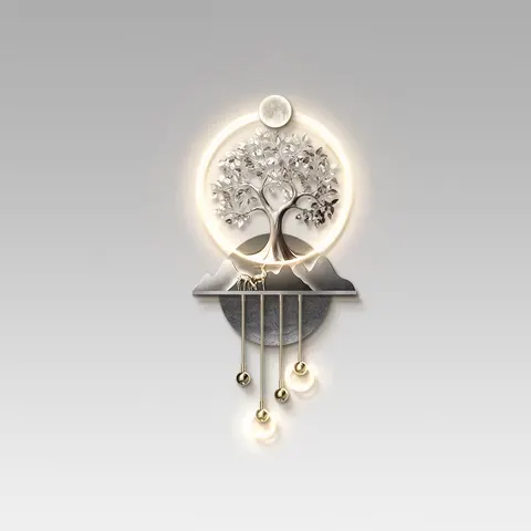 Creativity Money Tree Metal Pendant Art Decor Painting Background Wall UV Print Acrylic LED Painting