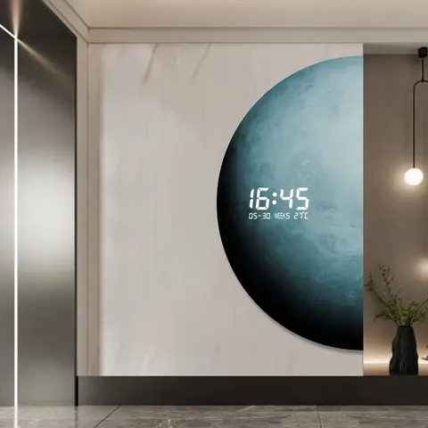 Creativity Moon Glowed LED Painting Living Room Background Wall Art Decor Crystal Porcelain Painting