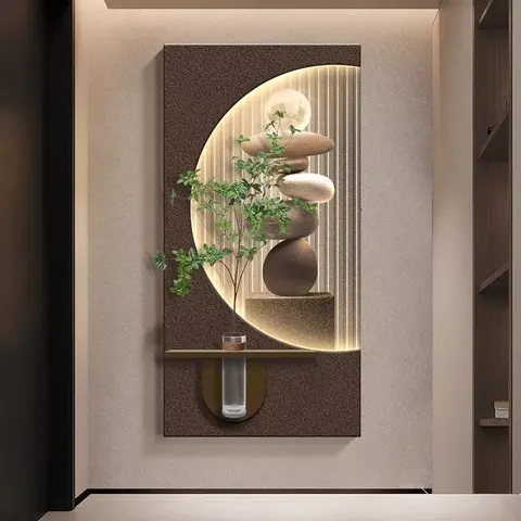 植物 单幅 装饰画 现代简约 客厅背景墙挂画 LED带灯画
