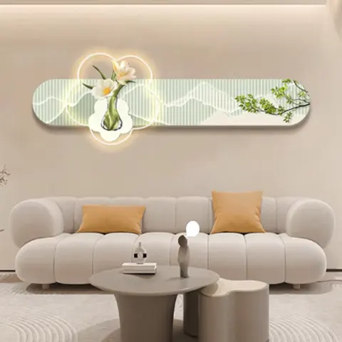 抽象 单幅 装饰画 现代简约 客厅背景墙挂画 LED带灯画
