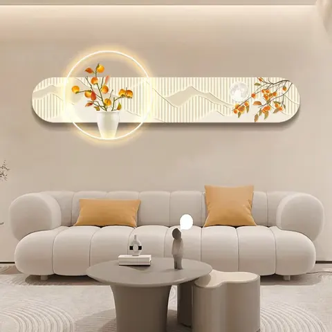 抽象 单幅 装饰画 现代简约 客厅背景墙挂画 LED带灯画