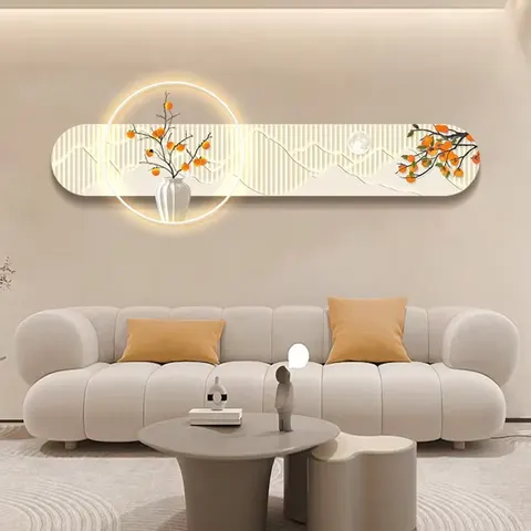 抽象 单幅 装饰画 现代简约 客厅背景墙挂画 LED带灯画