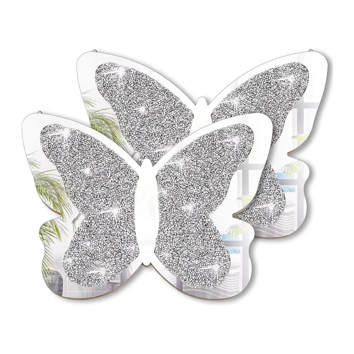 Crystal Crush Diamond Sparkly Arched Silver Bathroom Designer Mirror Vanity Home Decor for Living Room Hallway and Room Mirror