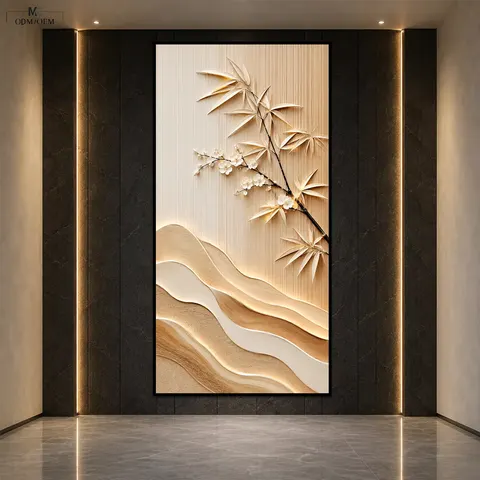 Crystal Porcelain Painting Modern Abstract Wall Art Luxury Entryway Decor Elegant Floral Home Decoration Factory Direct