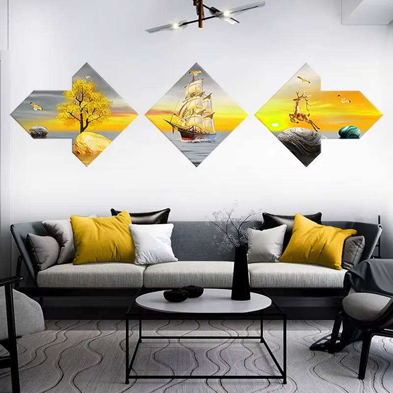 Crystal Porcelain Wall Art Painting 3D Abstract Oil Painting Large Size Art Frame Sculpture Wall Art Home Decor