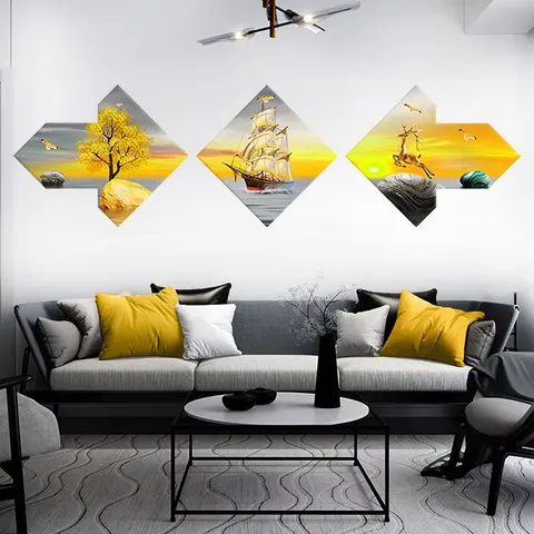 Crystal Porcelain Wall Art Painting 3D Abstract Oil Painting Large Size Art Frame Sculpture Wall Art Home Decor