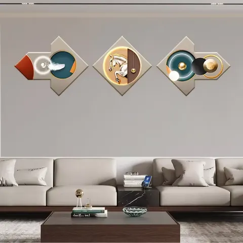 Crystal Porcelain Wall Art Painting 3D Abstract Oil Painting Large Size Art Frame Sculpture Wall Art Home Decor
