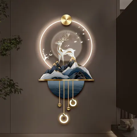 抽象 单幅 装饰画 轻奢风 客厅背景墙挂画 LED带灯画