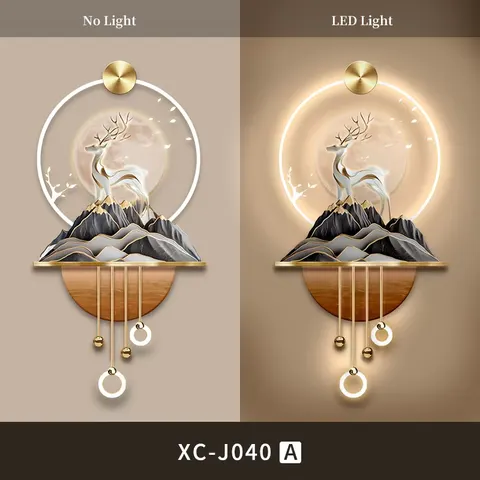 抽象 单幅 装饰画 轻奢风 客厅背景墙挂画 LED带灯画