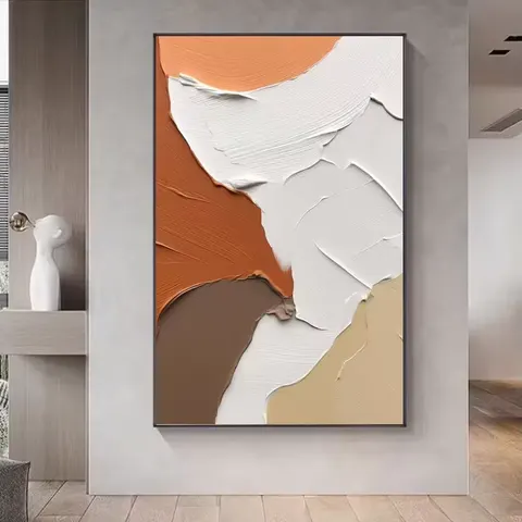 Custom Living Room Sofa Background Wall Art Decor Painting 3d Three-dimensional Hanging Painting Relief Sandstone Texture Mural