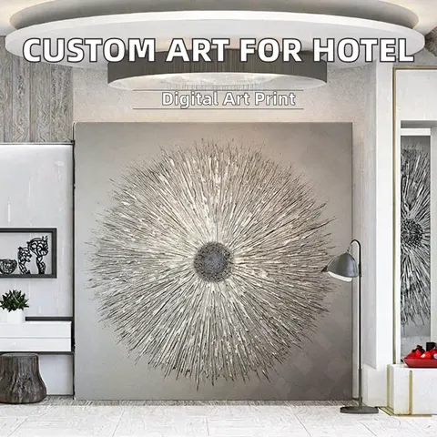Custom Modern Abstract Canvas Wall Art Paintings Digital Printing Watercolor on Paper for Hotels