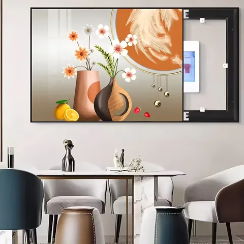 Custom Pattern Contemporary Modern Crystal Porcelain Wall Art Abstract Painting Electric Meter Box Decorative Painting