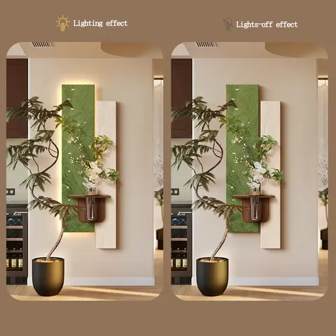 Customized Wholesale Sandstone Paintings for the Living Room Corridor Background Wall with LED Glowed Crystal Paintings