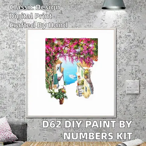 D62 Classic Style Easy Acrylic Paint by Number DIY Home Wall Decor and Gift for Paint by Numbers