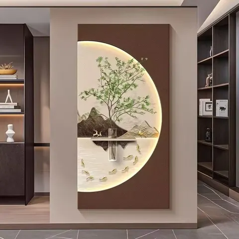 Decorative Wall Art Sandstone Mural  Modern Living Room Entryway Ambiance Lighting Led Sandstone Decorative Painting