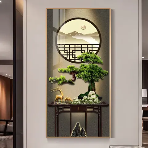 鹿 单幅 装饰画 现代简约 客厅背景墙挂画 LED带灯画