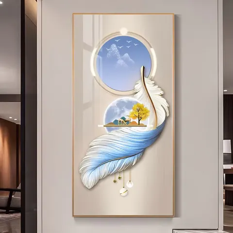 鹿 单幅 装饰画 现代简约 客厅背景墙挂画 LED带灯画