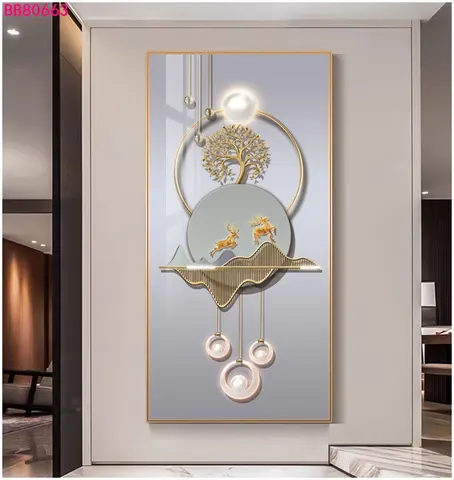 鹿 单幅 装饰画 现代简约 客厅背景墙挂画 LED带灯画