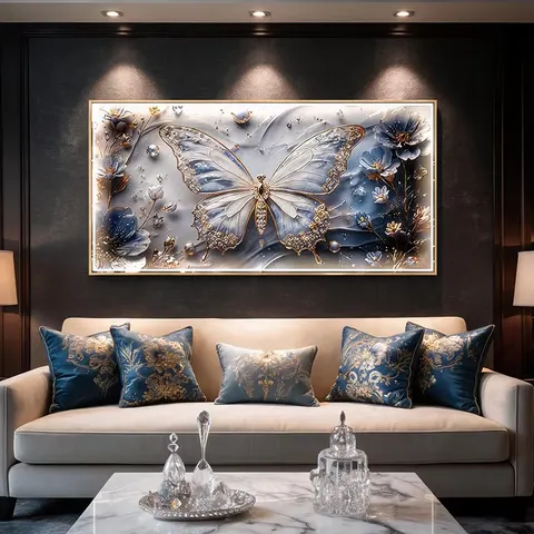 繁花 单幅 装饰画 现代简约 客厅背景墙挂画 晶瓷画