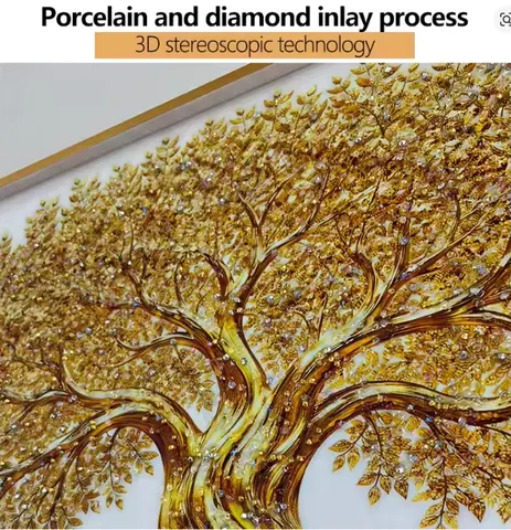 繁花 单幅 装饰画 现代简约 客厅背景墙挂画 晶瓷画